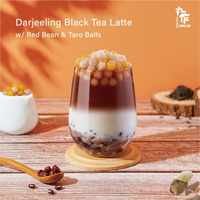 Darjeeling Black Tea Latte w/ Red Bean & Taro Balls